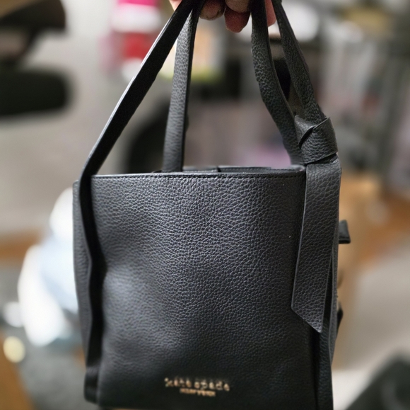 kate spade Black Pebbled Leather Crossbody Bag with Gold Logo - Picture 12 of 13